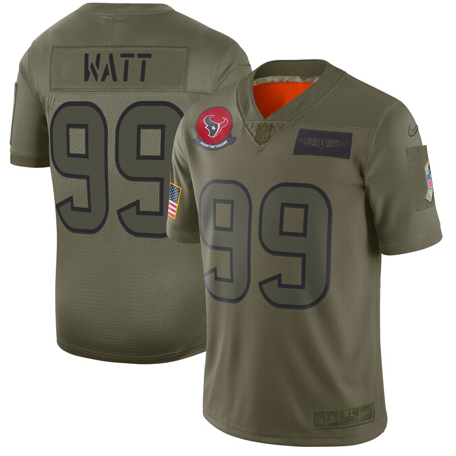 Men's Houston Texans #99 J.J. Watt 2019 Camo Salute To Service Stitched NFL Jersey